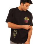 Sun Vibe Stay Cool Oversized Black T-Shirt