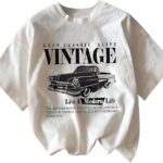 Cotton Blend Oversized Fit Half Sleeve Printed Round Neck T-Shirt for Women